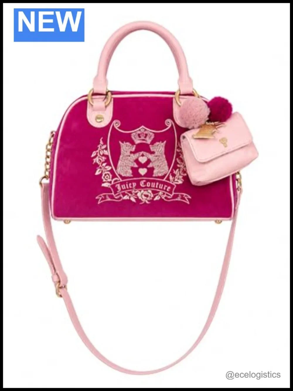Faux Leather Velvet Satchel Handbag with Crossbody Strap, Tote Purse